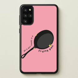 All A Girl Needs Is A Frying Pan  - Tangled Phone Case for Galaxy S20 Plus
