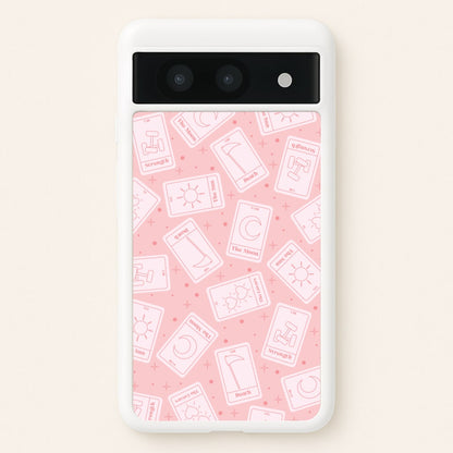 Pastel Pink Tarot Cards Pattern  - Tarot Cards Phone Case for Google Pixel 8a