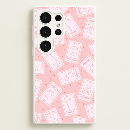 Pastel Pink Tarot Cards Pattern  - Tarot Cards Phone Case for Galaxy S25 Ultra