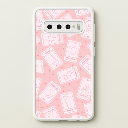Pastel Pink Tarot Cards Pattern  - Tarot Cards Phone Case for Galaxy S10 Plus