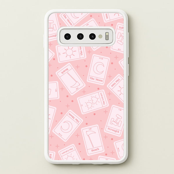 Pastel Pink Tarot Cards Pattern  - Tarot Cards Phone Case for Galaxy S10 Plus