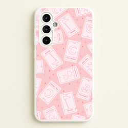 Pastel Pink Tarot Cards Pattern  - Tarot Cards Phone Case for Galaxy A54