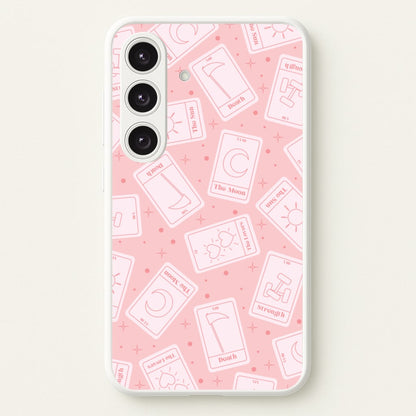 Pastel Pink Tarot Cards Pattern  - Tarot Cards Phone Case for Galaxy S25