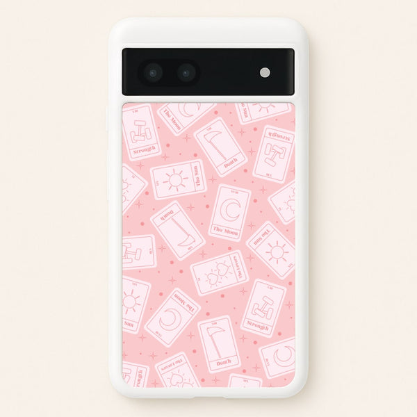 Pastel Pink Tarot Cards Pattern  - Tarot Cards Phone Case for Google Pixel 6a