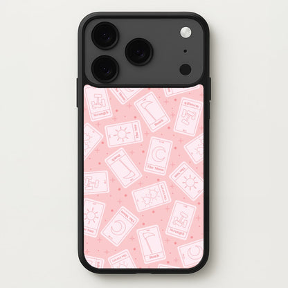 Pastel Pink Tarot Cards Pattern Phone Case for iPhone 17 Pro