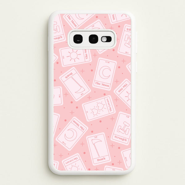 Pastel Pink Tarot Cards Pattern  - Tarot Cards Phone Case for Galaxy S10e