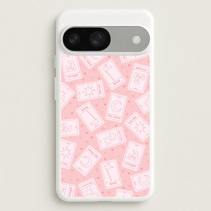 Pastel Pink Tarot Cards Pattern  - Tarot Cards Phone Case for Google Pixel 9 / 9 Pro