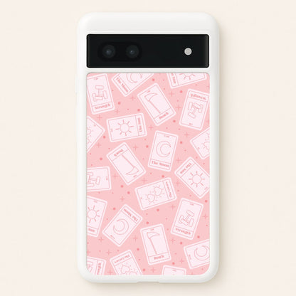 Pastel Pink Tarot Cards Pattern  - Tarot Cards Phone Case for Google Pixel 7a