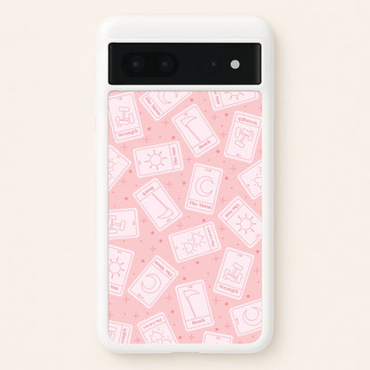 Pastel Pink Tarot Cards Pattern  - Tarot Cards Phone Case for Google Pixel 7