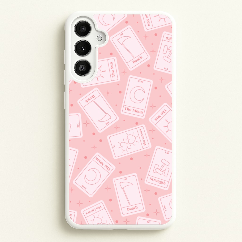 Pastel Pink Tarot Cards Pattern  - Tarot Cards Phone Case for Galaxy A34