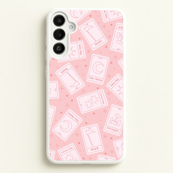Pastel Pink Tarot Cards Pattern  - Tarot Cards Phone Case for Galaxy A34