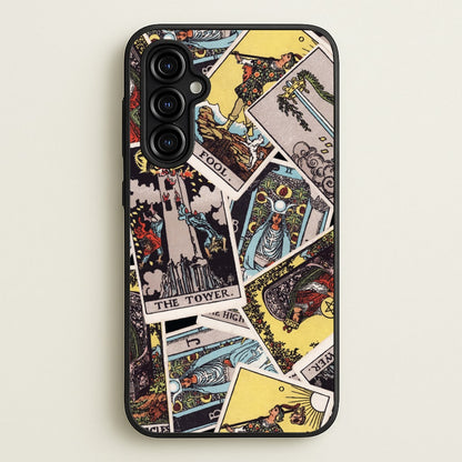 Tarot Cards Collage Pattern  - Tarot Cards Phone Case for Galaxy A54