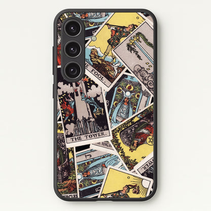 Tarot Cards Collage Pattern  - Tarot Cards Phone Case for Galaxy S24
