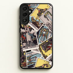 Tarot Cards Collage Pattern  - Tarot Cards Phone Case for Galaxy A34