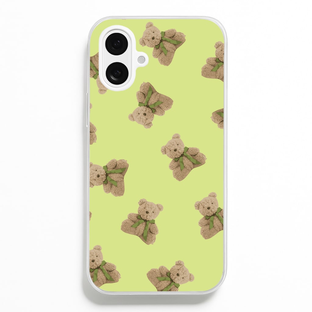 Green Teddy Bears  - Clean Girl Aesthetic Phone Case for iPhone 16 Plus