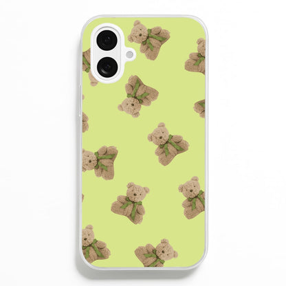 Green Teddy Bears  - Clean Girl Aesthetic Phone Case for iPhone 16 Plus