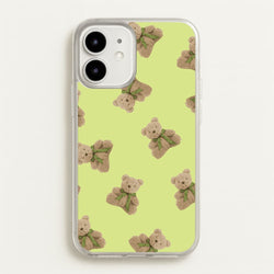 Green Teddy Bears  - Clean Girl Aesthetic Phone Case for iPhone 12 / 12 Pro