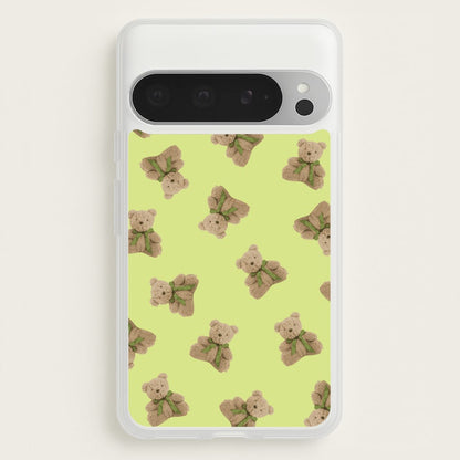 Green Teddy Bears  - Clean Girl Aesthetic Phone Case for Google Pixel 9 Pro XL
