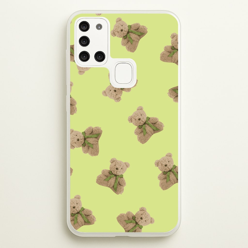 Green Teddy Bears  - Clean Girl Aesthetic Phone Case for Galaxy A21s