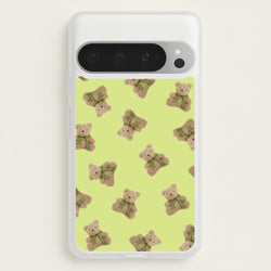 Green Teddy Bears  - Clean Girl Aesthetic Phone Case for Google Pixel 9 Pro XL
