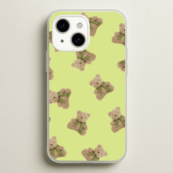 Green Teddy Bears  - Clean Girl Aesthetic Phone Case for iPhone 15
