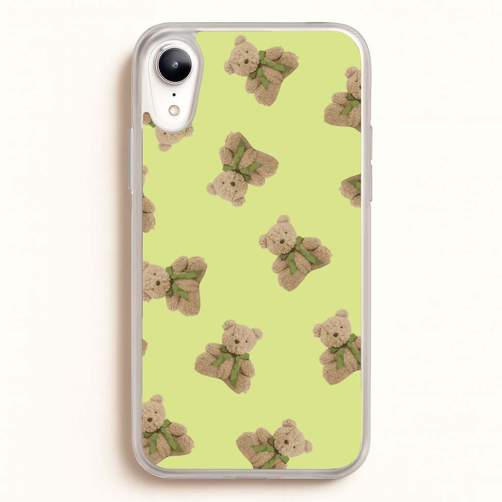 Green Teddy Bears  - Clean Girl Aesthetic Phone Case for iPhone XR