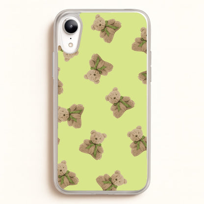 Green Teddy Bears  - Clean Girl Aesthetic Phone Case for iPhone XR