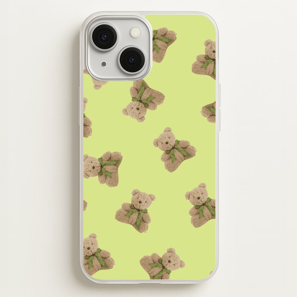 Green Teddy Bears  - Clean Girl Aesthetic Phone Case for iPhone 13