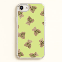 Green Teddy Bears  - Clean Girl Aesthetic Phone Case for iPhone 6 / 7 / 8 / SE