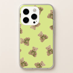 Green Teddy Bears  - Clean Girl Aesthetic Phone Case for iPhone 14 Pro