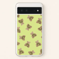 Green Teddy Bears  - Clean Girl Aesthetic Phone Case for Google Pixel 6