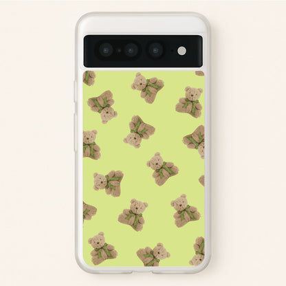 Green Teddy Bears  - Clean Girl Aesthetic Phone Case for Google Pixel 7 Pro