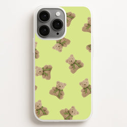 Green Teddy Bears  - Clean Girl Aesthetic Phone Case for iPhone 11 Pro