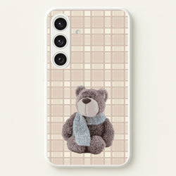 Tartan Teddy Bear   - Clean Girl Aesthetic Phone Case for Galaxy S24