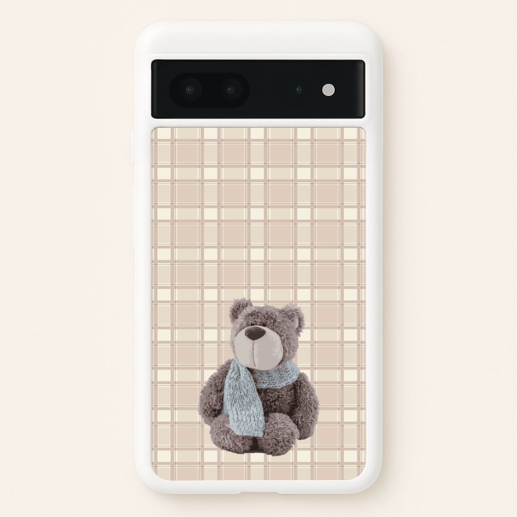 Tartan Teddy Bear   - Clean Girl Aesthetic Phone Case for Google Pixel 7