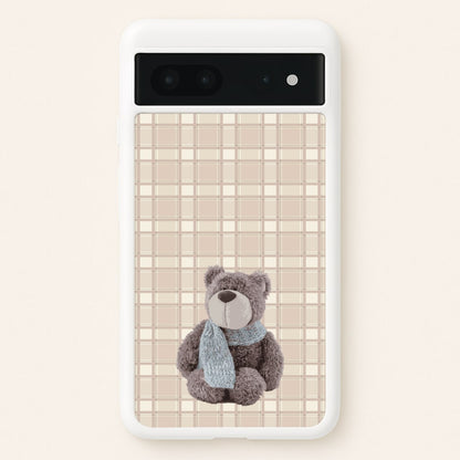 Tartan Teddy Bear   - Clean Girl Aesthetic Phone Case for Google Pixel 7