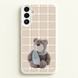 Tartan Teddy Bear   - Clean Girl Aesthetic Phone Case for Galaxy A36