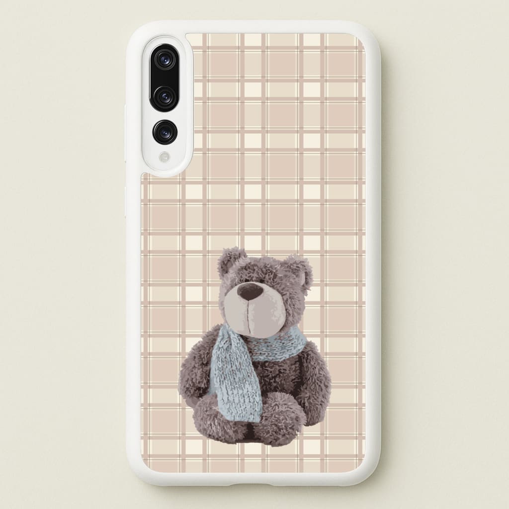 Tartan Teddy Bear   - Clean Girl Aesthetic Phone Case for Huawei P20 Pro