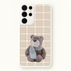 Tartan Teddy Bear   - Clean Girl Aesthetic Phone Case for Galaxy S21 Ultra