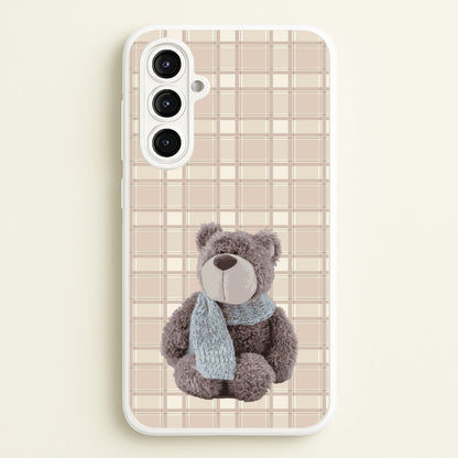 Tartan Teddy Bear   - Clean Girl Aesthetic Phone Case for Galaxy A16