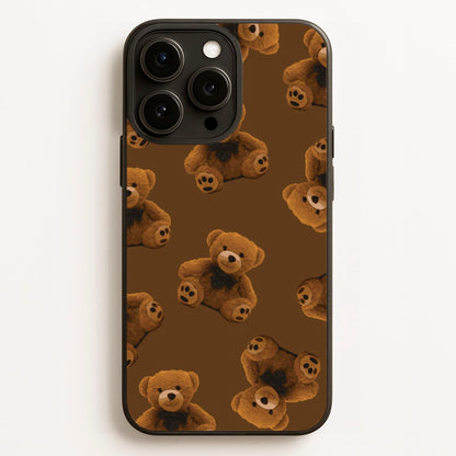 Cute Brown Bear Pattern  - Clean Girl Aesthetic Phone Case for iPhone 16 Pro Max