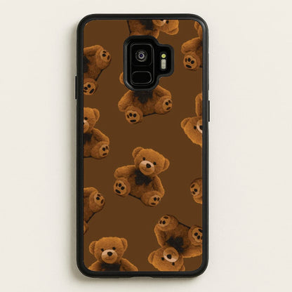 Cute Brown Bear Pattern  - Clean Girl Aesthetic Phone Case for Galaxy S9