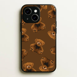 Cute Brown Bear Pattern  - Clean Girl Aesthetic Phone Case for iPhone 14 Plus