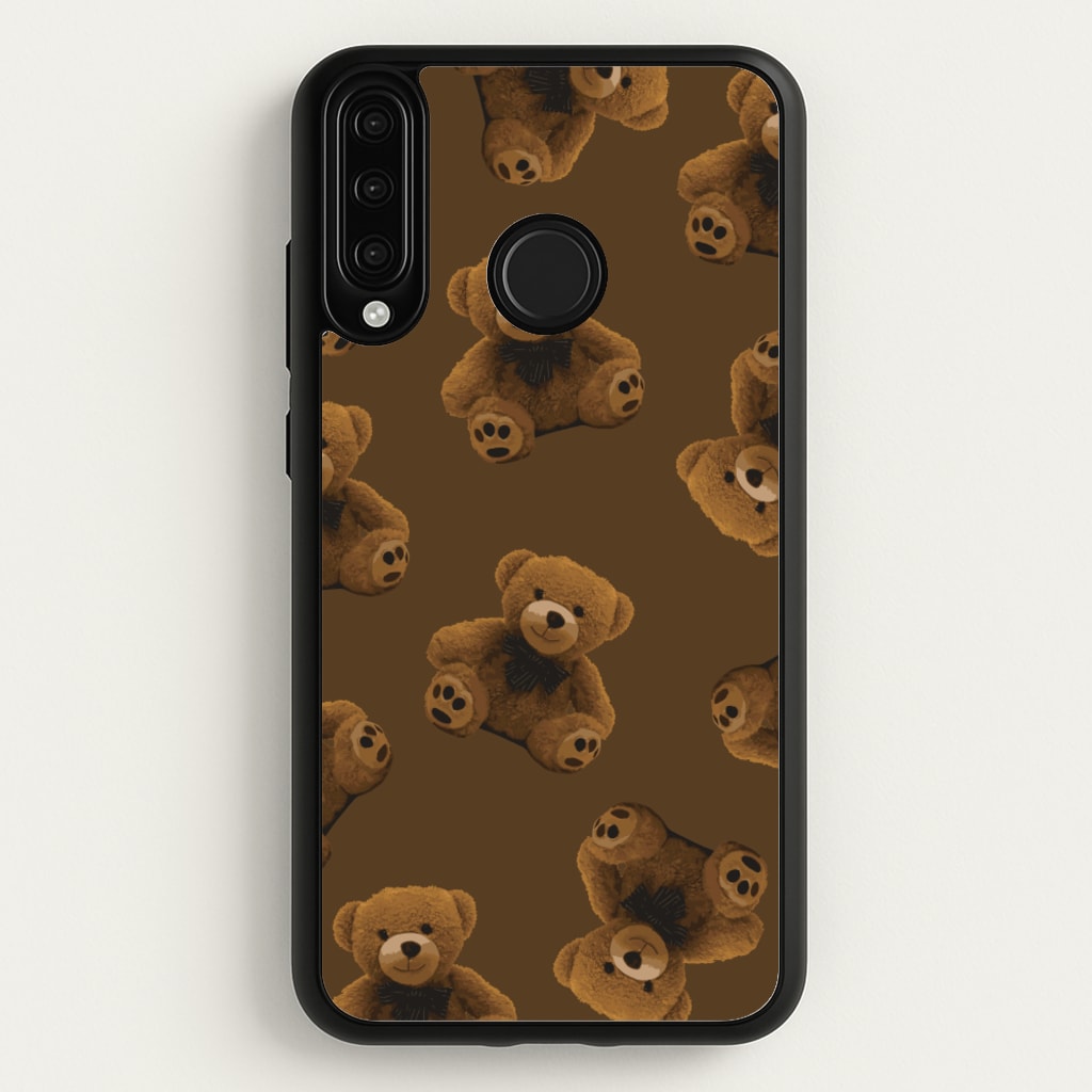 Cute Brown Bear Pattern  - Clean Girl Aesthetic Phone Case for Huawei P30 Lite