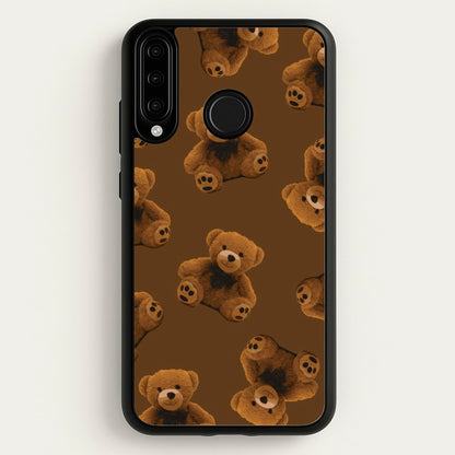 Cute Brown Bear Pattern  - Clean Girl Aesthetic Phone Case for Huawei P30 Lite