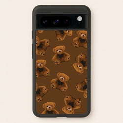 Cute Brown Bear Pattern  - Clean Girl Aesthetic Phone Case for Google Pixel 8 Pro