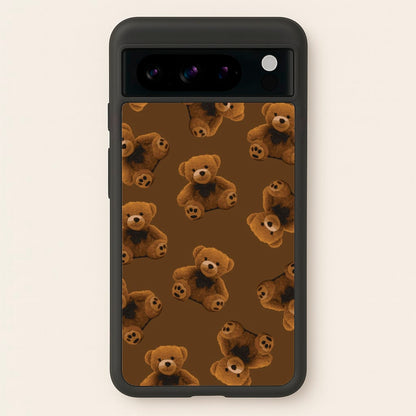 Cute Brown Bear Pattern  - Clean Girl Aesthetic Phone Case for Google Pixel 8 Pro