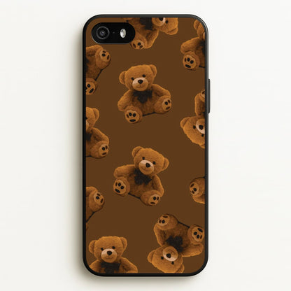 Cute Brown Bear Pattern  - Clean Girl Aesthetic Phone Case for iPhone 5 / 5s / SE 2016