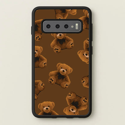 Cute Brown Bear Pattern  - Clean Girl Aesthetic Phone Case for Galaxy S10