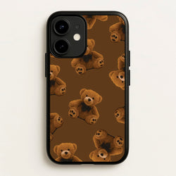 Cute Brown Bear Pattern  - Clean Girl Aesthetic Phone Case for iPhone 12 Mini